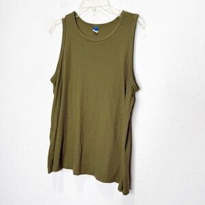 Old Navy Sleeveless Luxe Ribbed High Neck Swing Tank Top in ARBORETUM